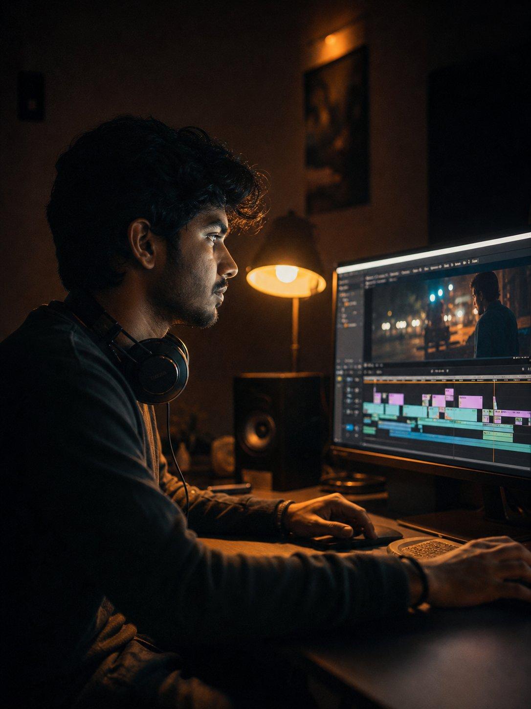 The editor at work in the studio